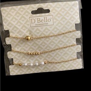 Gold and White Bracelet Set
